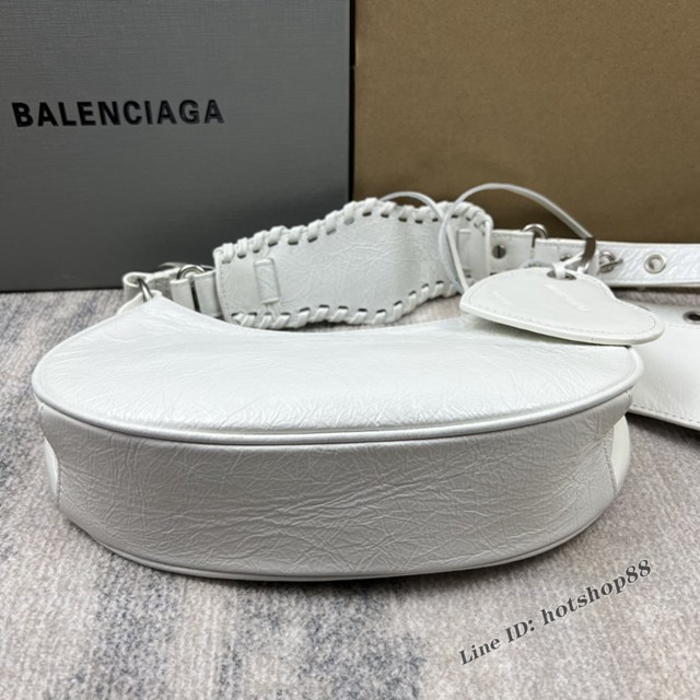 Balenciaga專櫃爆款Le Cagole半月牙腋下包餃子包 巴黎世家經典小號爆裂黑鱷金機車包 fyj1075